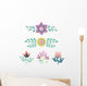 Simple Pastel Scandinavian Floral Wall Decal Sticker Set