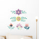 Simple Pastel Scandinavian Floral Wall Decal Sticker Set