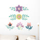 Simple Pastel Scandinavian Floral Wall Decal Sticker Set