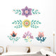 Simple Pastel Scandinavian Floral Wall Decal Sticker Set