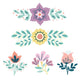 Simple Pastel Scandinavian Floral Wall Decal Sticker Set