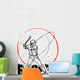 baseball circle poster background Wall Decal