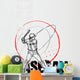 baseball circle poster background Wall Decal