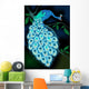 Perching Blue Peacock Wall Mural
