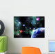 Colorful Solar System with Gleaming Stars Wall Mural