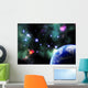 Colorful Solar System with Gleaming Stars Wall Mural