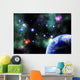 Colorful Solar System with Gleaming Stars Wall Mural