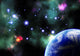 Colorful Solar System with Gleaming Stars Wall Mural