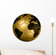 Gold Soccer Football Ball World Globe Wall Decal