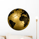 Gold Soccer Football Ball World Globe Wall Decal