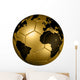 Gold Soccer Football Ball World Globe Wall Decal