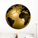 Gold Soccer Football Ball World Globe Wall Decal