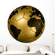 Gold Soccer Football Ball World Globe Wall Decal