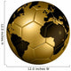 Gold Soccer Football Ball World Globe Wall Decal