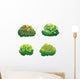 Four Cartoon Bushes Tree Wall Decal Sticker Set