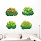 Four Cartoon Bushes Tree Wall Decal Sticker Set