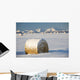 Snow-Covered Hay Bales Wall Mural