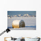 Snow-Covered Hay Bales Wall Mural