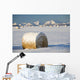 Snow-Covered Hay Bales Wall Mural