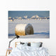 Snow-Covered Hay Bales Wall Mural