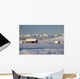 Snow Covered Log Cabin And Hay Bales Wall Mural