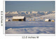 Snow Covered Log Cabin And Hay Bales Wall Mural