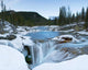 Partially Frozen Waterfall In The Canadian Rockies Wall Mural