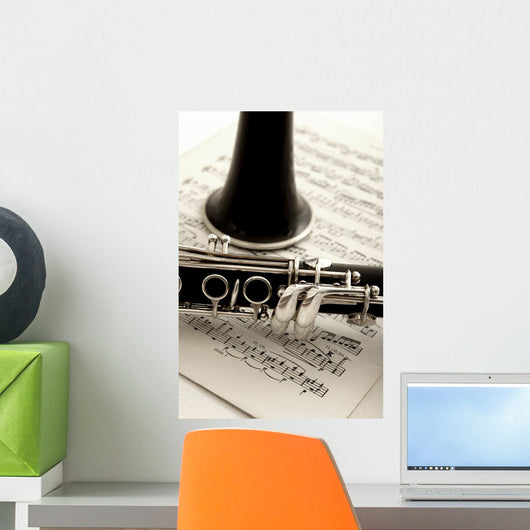 Clarinet and Sheet Music Wall Decal
