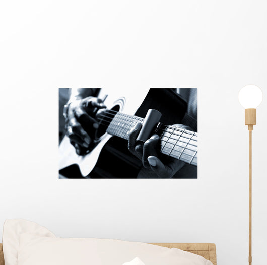 African American man playing guitar Wall Mural