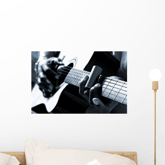 African American man playing guitar Wall Mural