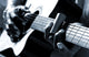 African American man playing guitar Wall Mural