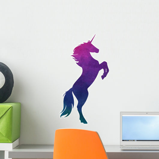 Purple Sunset Watercolor Unicorn Wall Decal