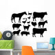 Various Farm Animals Silhouettes Wall Decal Sticker Set