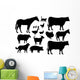 Various Farm Animals Silhouettes Wall Decal Sticker Set