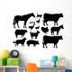 Various Farm Animals Silhouettes Wall Decal Sticker Set