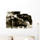 Equestrian Jumping Action Sepia Tone Wall Mural