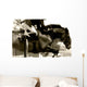 Equestrian Jumping Action Sepia Tone Wall Mural