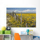 Wildflowers Surround Rustic Barb Wire Fence Wall Mural