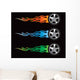 flaming tires Wall Mural