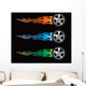 flaming tires Wall Mural