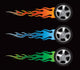 flaming tires Wall Mural