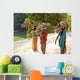 Group of women carrying firewood near Bijaipur2 Rajasthan India Wall Mural