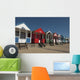 Traditional beach huts on the seafront at Southwold, Suffolk, UK Wall Mural