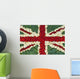 The Union Jack flag made with tomatoes, cauliflower and broccoli Wall Mural