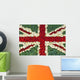 The Union Jack flag made with tomatoes, cauliflower and broccoli Wall Mural