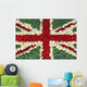 The Union Jack flag made with tomatoes, cauliflower and broccoli Wall Mural
