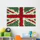 The Union Jack flag made with tomatoes, cauliflower and broccoli Wall Mural