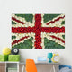 The Union Jack flag made with tomatoes, cauliflower and broccoli Wall Mural