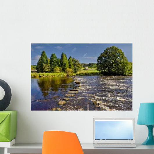 Stepping Stones across River Wall Decal