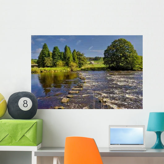 Stepping Stones across River Wall Decal